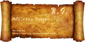 Móricz Ivonn névjegykártya